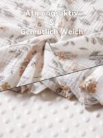 TILLYOU Baby Blanket Cotton 75 x 100 cm Double-Sided Children's Blanket Muslin Blanket Baby Crawling Blanket for Newborns, Yellow Jasmine - Image 4