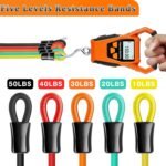 Resistance Bands Set, 5 Levels Fitness Bands with Door Anchor, Handles & Ankle Straps - For Strength Training, Muscle Building, Pilates & Legs Buttocks - Includes Bag for Home Gym, Indoor and Outdoor Use - Image 4