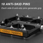 GEWAGE Bicycle Pedals with Reflective Strips, 3 Sealed Bearings, Non-Slip CNC Aluminium Bicycle Platform, 9/16 Inch Pedals for Road Bike, MTB, E-Bike - Image 5