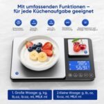 Digital Kitchen Scales 15 kg / 0.01 g, High Precision Two-Range Kitchen Scales with Adding Function, Tare Function, 7 Units of Measure, Kitchen Scales for Cooking and Bread Baking, Includes Batteries - Image 5