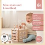 Bieco Ella Deer Motor Skills Cube Sustainable Wood FSC | Play Cube Baby Activity Centre Baby Montessori Wooden Toy from 1 Year - Image 3