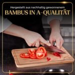 Deer & Oak Wooden Chopping Board Set of 3 Pre-Oiled Bamboo Chopping Board with Handle and Juice Groove, Kitchen Board, Wooden Chopping Board, Kitchen Chopping Board - Image 3