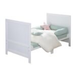 roba Easy Sleep Baby Cot 70 x 140 cm Including Convertible Corners - Cot Bed Grows with 3 Height Adjustable - 3 Slip Rungs - Painted Wood White - Image 5