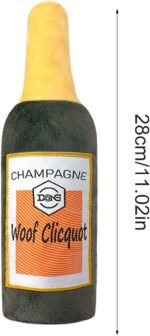 Plush Squeaky Dog Toys, Beer Bottle Shaped Chew Toy, Soft Stuffed Puppy Teething Squeakers, Interactive Pet Supplies for Small, Medium, Large Dogs, Fun Playtime, 11.02 Inches - Image 3