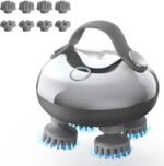 arboleaf Scalp Massager Electric Head Massage IPX7 Waterproof with 8 Removable Massage Heads and 3 Massage Modes, Handy Head Massager for Relaxation, Deep Cleaning (Silver) - Image 6