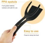 HOTUT 2 in 1 Spatula and Tongs, Fried Egg Spatula, Spatula Tongs Made of Nylon, Spatula Tong for Grasping and Turning Fried Eggs, Pancakes, Bread - Image 5