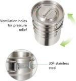 Camping-Kochgeschirr – Edelstahl-Camping- -Set mit leichtem Design, tragbares für Kochausrüstung, Rucksackreisen, Angeln, Wandern oder Picknickausflüge, Reiseabenteuer, 12,7 cm - Image 7