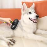 Hundehaarbürste Gegen Haaren - Tierpflege Kamm Für Katzen - Langhaar Katzenbürste Mit Entriegelungstaste,Für Wohnung Badezimmer Haushalt Salon Reise Dusche Wellness - Image 3