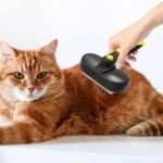 Hundehaarbürste Gegen Haaren - Tierpflege Kamm Für Katzen - Langhaar Katzenbürste Mit Entriegelungstaste,Für Wohnung Badezimmer Haushalt Salon Reise Dusche Wellness - Image 4