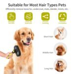 Hundehaarbürste Gegen Haaren - Tierpflege Kamm Für Katzen - Langhaar Katzenbürste Mit Entriegelungstaste,Für Wohnung Badezimmer Haushalt Salon Reise Dusche Wellness - Image 5