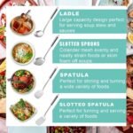 Pleafind Cooking Utensils, 4-Piece Cooking Utensils Set, 304 Stainless Steel Cooking Spoon Set with Soup Ladle, Slotted Spoon, Slotted Turner, Solid Wok Spatula, Kitchen Utensil Set - Image 4