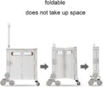 Foldable Shopping Cart with Lid - Lightweight 8 Wheel Utility Food Cart - Portable and Compact Food Storage Solution - Image 5