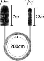 Drain Brush Long 200 cm Pipe Cleaning Spiral Hose Brush Pipe Cleaning Brush Drain Cleaner Spiral Brush Flexible Drain Brush for Pipes Narrow Drain Hole Black - Image 3