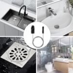 Drain Brush Long 200 cm Pipe Cleaning Spiral Hose Brush Pipe Cleaning Brush Drain Cleaner Spiral Brush Flexible Drain Brush for Pipes Narrow Drain Hole Black - Image 5