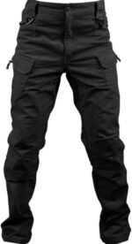 Men's Cargo Regular Trousers Army Combat Work Military Tactical Casual Multi Pockets Walking Climbing Trousers Black - Image 2