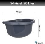 SUSTANIA Set of 2 XXL Mixing Bowls Diameter 45 cm Dishwasher Safe Plastic Made in EU Grey Blue - Image 3