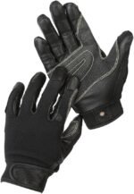 Gear for Rock Climbing Caving Downhill for Outdoor Sports Nonslip Leather Protective Full Finger Cowhide Climbing Gloves (M) - Image 2