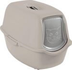Rotho Bailey Cat Litter Tray with Lid and Flap Beige Plastic - Image 2