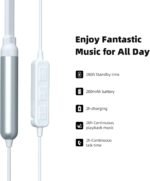 SoundMAGIC E11BT Bluetooth Headphones with Neckband Wireless Earphones HiFi Stereo In-Ear Headset with Microphone Noise Isolating Sports Headphones Blue - Image 8