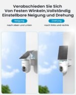 ieGeek 2K Outdoor Solar Surveillance Camera: 360° PTZ Camera Surveillance Outdoor 2.4GHz Outdoor Camera WLAN Wireless Battery with PIR Motion Sensor Outdoor Camera with Colour Night Vision 2-Way Audio - Image 3
