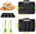 Bread Baking Mould, Pack of 2 Baguette Baking Moulds, Silicone, with 4, 8 Slots, Baking Moulds for Baguette and Rolls, Non-Stick with Spatula and Oil Brush, for Baking Baguette Trays - Image 6