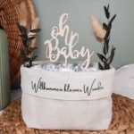 Nappy Bag, Made in Germany, Handmade Nappy Cake + Wooden Cake Topper, Baby Gift and Gift for Birth - Image 2