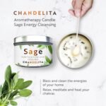Pure Sage Aroma Candle for Home Blessing and Energy Sage Leaves with Soy Wax for Cleansing, Relaxing, Meditation and Healing Chakras (1 Unit) - Image 3