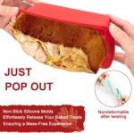 Set of 4 silicone baking moulds, small bread baking moulds, 20 x 9.5 x 5.5 cm, cake mould, rectangular loaf mould, cake mould, toast bread, airfryer silicone moulds, bread moulds for baking, accessory set - Image 4