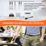 Grill Accessory Set with Flat Top, 30-Piece Barbecue Tool Set for Blackstone and Camping Chef with Scraper, Spatula, Tongs, Egg Ring, for Outdoor Camping, Party, Teppanyaki and Gas Grill - Image 6