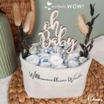 Nappy Bag, Made in Germany, Handmade Nappy Cake + Wooden Cake Topper, Baby Gift and Gift for Birth - Image 6