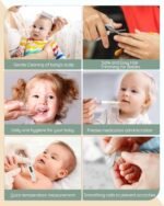 Lilian&Gema Baby Electric Nail File with 9 Grinding Head, 28-in-1 Baby Nail Set with LED Light, Electric Nail Care Set for Babies, Toddlers, Adults, USB Charging, Grey - Image 7