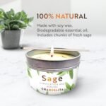 Pure Sage Aroma Candle for Home Blessing and Energy Sage Leaves with Soy Wax for Cleansing, Relaxing, Meditation and Healing Chakras (1 Unit) - Image 6