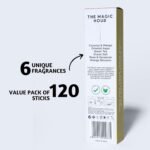 Folkulture Incense Sticks Set of 6 (120 Sticks) for Positive Aura Coconut Mango, Oriental Aqua, Green Tea, Sea Salt, Rose Geranium, Orange Blossom, Magic Hour - Image 3