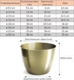 Flower Pot Shiny Plastic Planter Decorative Pot for Large and Small Plants, Set of 2 Flower Pot, Flower Pot Herb Pot, Gold, Diameter 14 cm - Image 10
