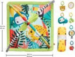 Fisher-Price 3-in-1 Rainforest Spieldecke für Babys, Spielmatte und sensorische Spielzeuge für das Spielen in der Bauchlage, Regenwalddesign, ab der Geburt, HJW08 - Image 8