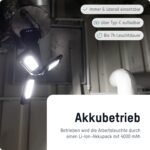 ANSMANN LED Work Light with Tripod 2 m, Robust and Very Bright up to 7000 Lumens, 3 x 22 Watt Spotlights, Battery Operated, Height Adjustable, with Hooks and Magnets - Image 5