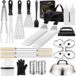 Grill Accessory Set with Flat Top, 30-Piece Barbecue Tool Set for Blackstone and Camping Chef with Scraper, Spatula, Tongs, Egg Ring, for Outdoor Camping, Party, Teppanyaki and Gas Grill - Image 2