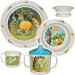 Elsa B Children's Tableware Set of 3 Melamine Soup Bowls / Cereal Bowls / Drinking Cup with Removable Lid - Image 2