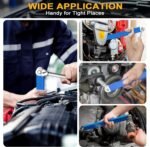 MXTIMWAN Offset Extension Wrench, Cranked Extension Wrench, Offset Extension Wrench with 1/2 Inch, 1/4 Inch and 3/8 Inch Drive Adapter, for Mechanics, Garage Craftsmen - Image 3