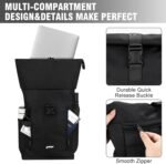 Backpack for Men and Women, Rolltop Backpack, Waterproof Laptop Backpack, School Backpack with 15.6 Inch Laptop Compartment, Leisure Backpack, Daypack for University, School, Business, Work, City, Leisure, Travel - Image 5
