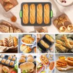 Bread Baking Mould, Pack of 2 Baguette Baking Moulds, Silicone, with 4, 8 Slots, Baking Moulds for Baguette and Rolls, Non-Stick with Spatula and Oil Brush, for Baking Baguette Trays - Image 8