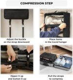 GRANNY SAYS Suitcase Organiser Hanging with 3 Compartments, Foldable Wardrobe Organiser, Hanging, Portable Travel Shelf, Black Hanging Organiser Cabinet, Portable Hanging Travel Organiser - Image 10