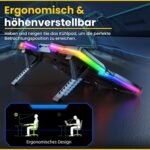 Offgridtec Laptop Cooler K25 Pro - Ventilated Stand with 4 Quiet Fans at 1100 RPM, 2 USB Ports, Height Adjustable, Ergonomic Design for Gaming Consoles & Laptops - Red - Image 7