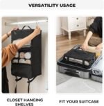 GRANNY SAYS Suitcase Organiser Hanging with 3 Compartments, Foldable Wardrobe Organiser, Hanging, Portable Travel Shelf, Black Hanging Organiser Cabinet, Portable Hanging Travel Organiser - Image 6