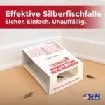 Catchmaster 288i 15x Monitoring Adhesive Traps for Silverfish - 100% Toxin Free - Silverfish Traps with Strong Adhesive - For Households with Children & Pets for Infestation Control - 5 Sheets of 3 - Image 6