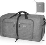 85L Foldable Travel Bag for Men and Women, Hand Luggage Bag, Large Travel Bag with Shoe Compartment and Multiple Pockets, Sports Bag for Travel, Sports, Holidays (Grey) - Image 2