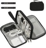 Cable Bag, Electronic Bag, Universal Cable Organiser Bag, Portable Travel Cable, Waterproof Double Layer Travel Electronics Accessories Bags for Mobile Phone, Charging Cable, USB Power Bank (Black) - Image 2