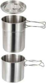 Camping-Kochgeschirr – Edelstahl-Camping- -Set mit leichtem Design, tragbares für Kochausrüstung, Rucksackreisen, Angeln, Wandern oder Picknickausflüge, Reiseabenteuer, 12,7 cm - Image 2