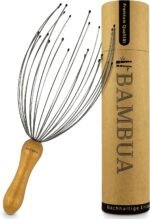 Head massage spider with 24 fingers - bamboo handle - made from moso bamboo - premium head massager - sustainable relaxation - Image 2