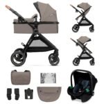 Kinderkraft ESME Pushchair 3-in-1 Complete Set up to 22 kg, Combination Pram Travel Systems with Baby Seat I-size 40-75 cm, Folding, Reclining Position, Beige - Image 2